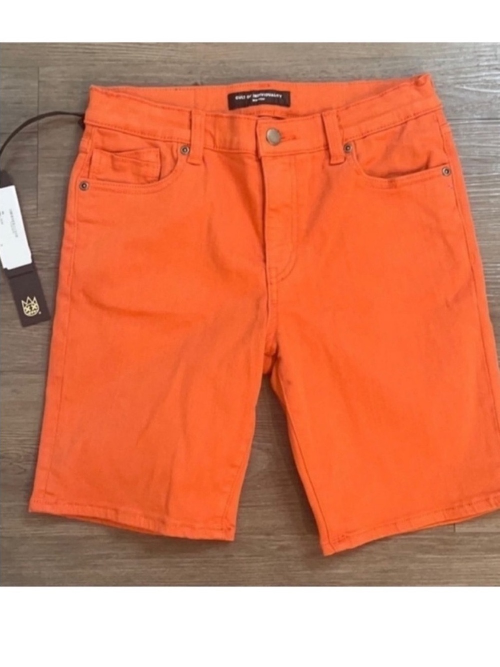 Boys Cult of Individuality Bright Orange Casual Denim Shorts Size 10 NEW
